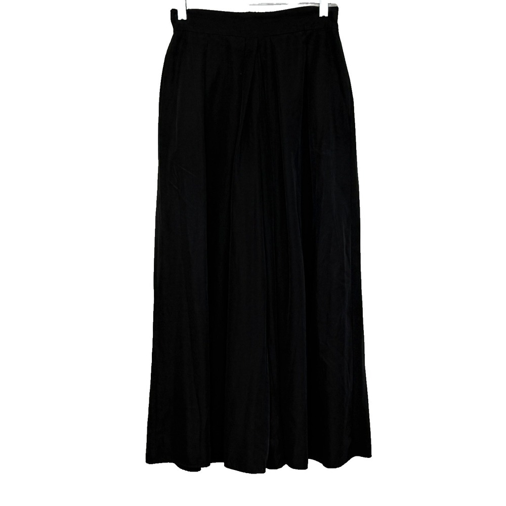 Free People Gaucho Pants Womens XS Black Pull On Elastic Waist Pleated Wide Leg